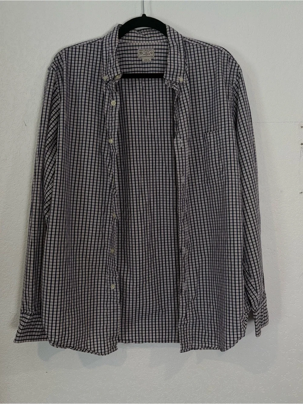 Vintage 90s JCrew Black & White Plaid Button-Up Shirt Jacket